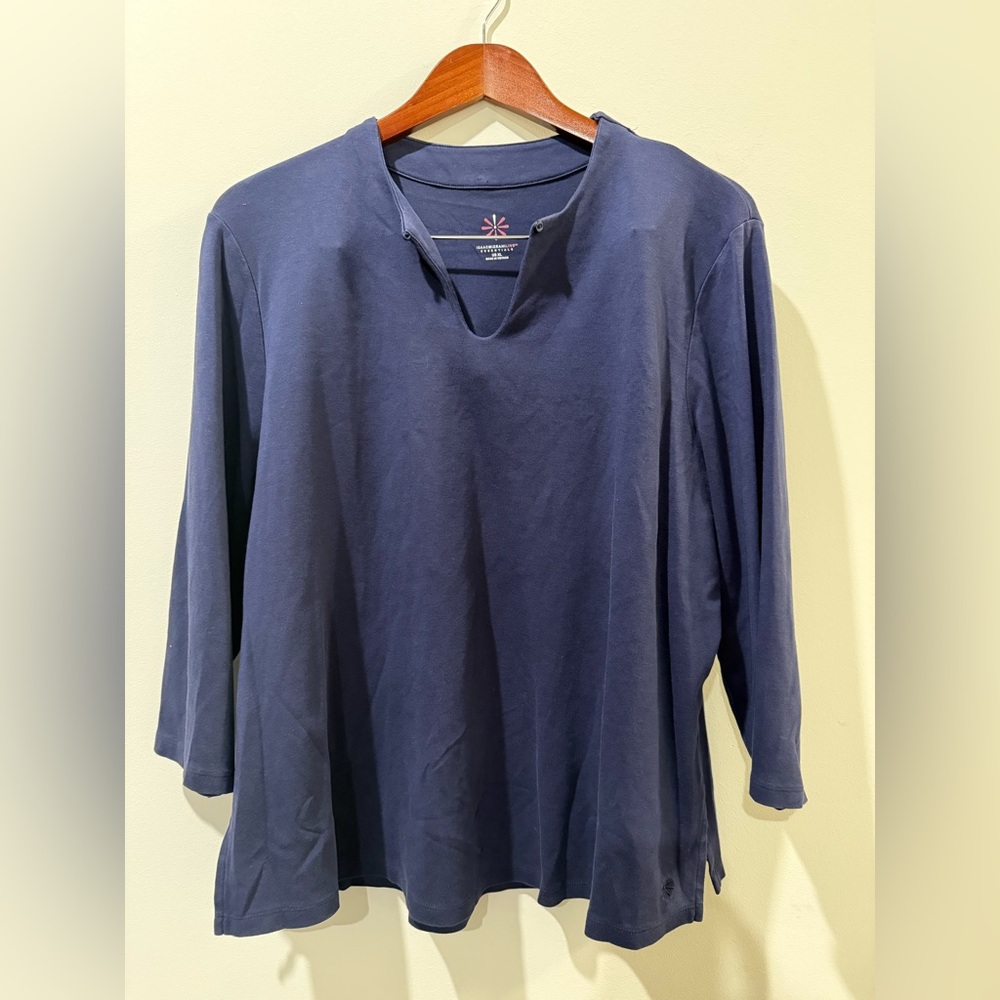 Isaac Mizrahi Deep Blue Long Sleeve Top Size XL
